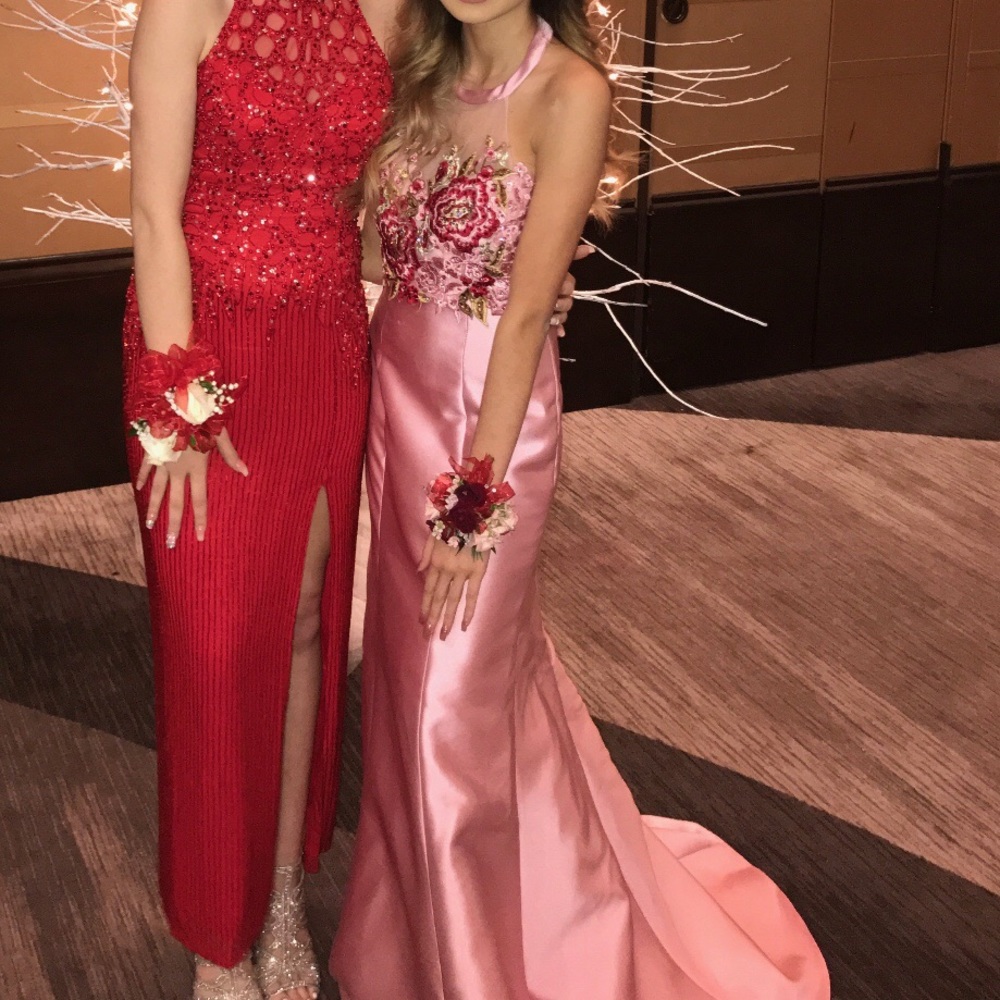 Mauve Pink 2-Piece Prom Dress